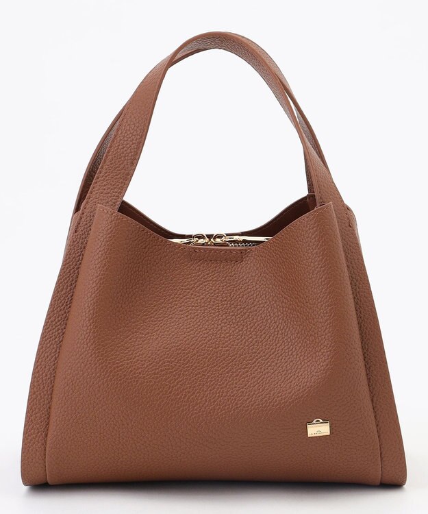 LA BAGAGERIE ソフトシュリンク2WAYハンドバッグ small チョコ