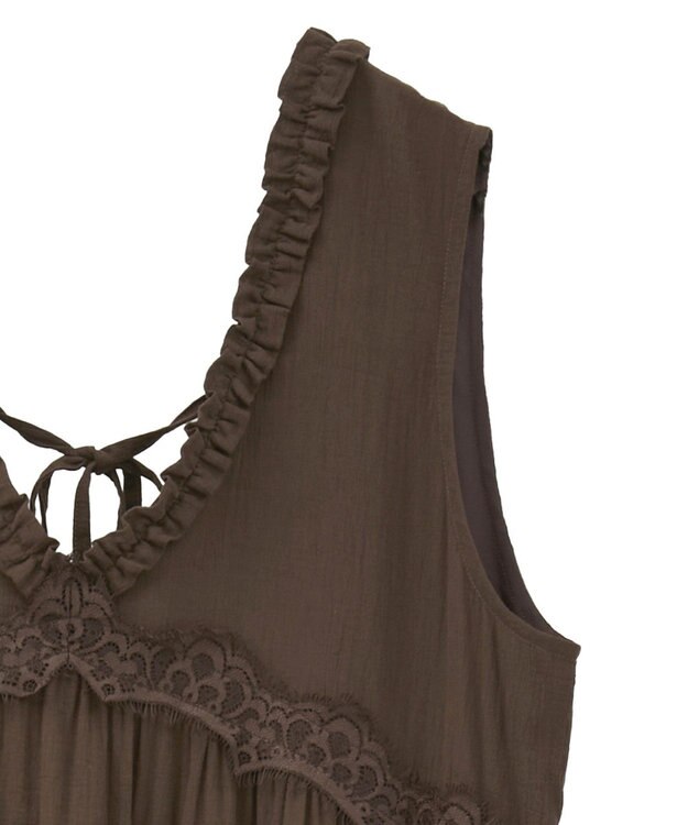 Green Parks ■ＥＳＣＡＲ　レース×コットンティアードワンピース Brown