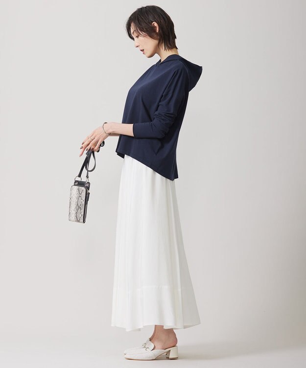 ICB 【洗える】レーヨンシルクローン フレアスカート オフホワイト系