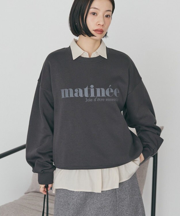 AMERICAN HOLIC フレンチロゴ裏起毛プルオーバー Charcoal Gray