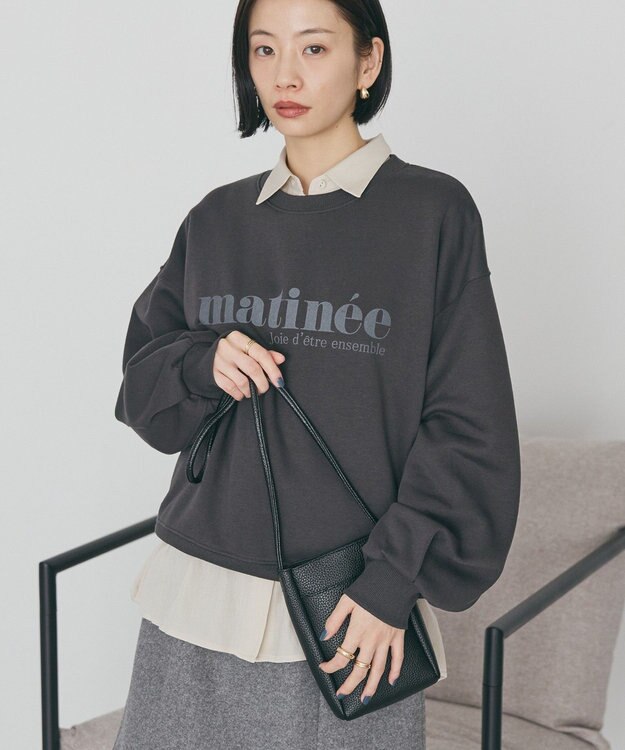 AMERICAN HOLIC フレンチロゴ裏起毛プルオーバー Charcoal Gray