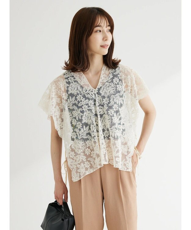 Green Parks ・ＳＵＧＡＲ　ＳＰＯＯＮ　２ｗａｙ刺繍レースベスト Ivory