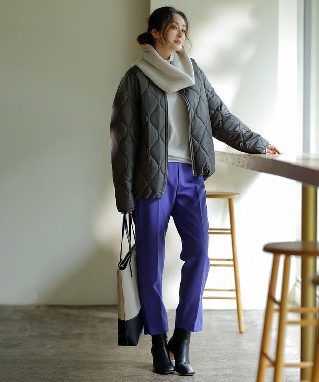 UNFILO L イージーパンツ テーパード パープル系