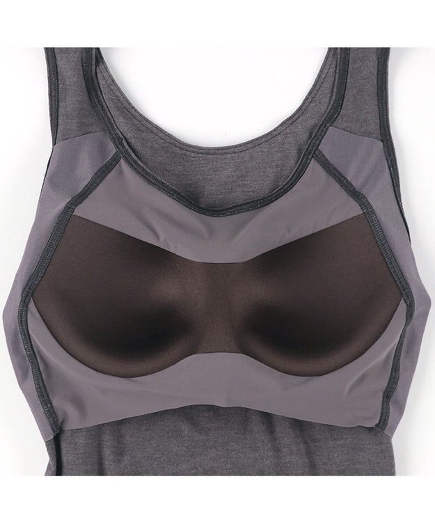 Wing カップ付きインナー あったか素材 ラク きれいなバストシルエット 【シンクロブラトップ】 ノースリーブ タンクトップ 秋 冬 ET1165 ウイング／ワコール ダークブラウン