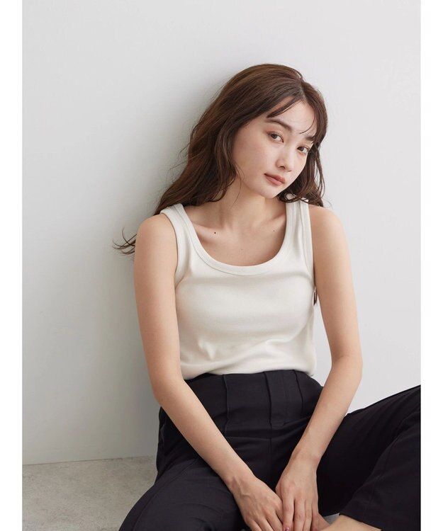 AMERICAN HOLIC Ｄａｉｌｙ！　テレコタンクトップ1 Ivory