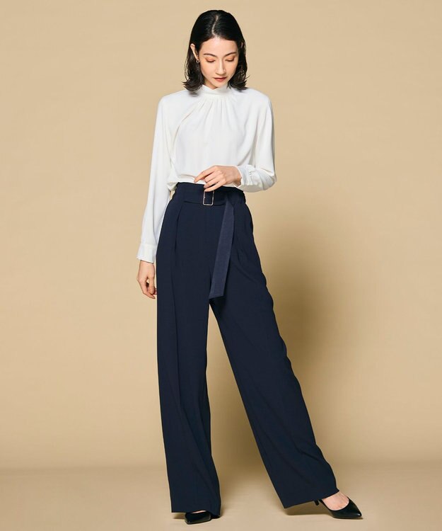 BEIGE， 【洗える・L-size】CINDY / ワイドパンツ Navy