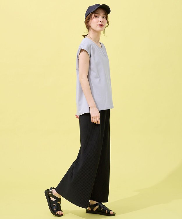 ANY 【洗濯機可】プリーツジャージパンツ ブラック