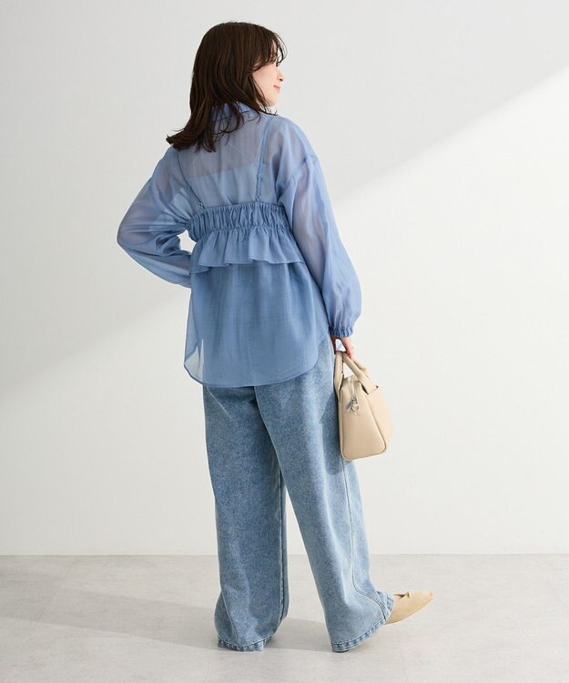 Green Parks 【WEB限定】ＳＥＴ２点フリルビスチェ＋シャツチュニックⅡ Blue