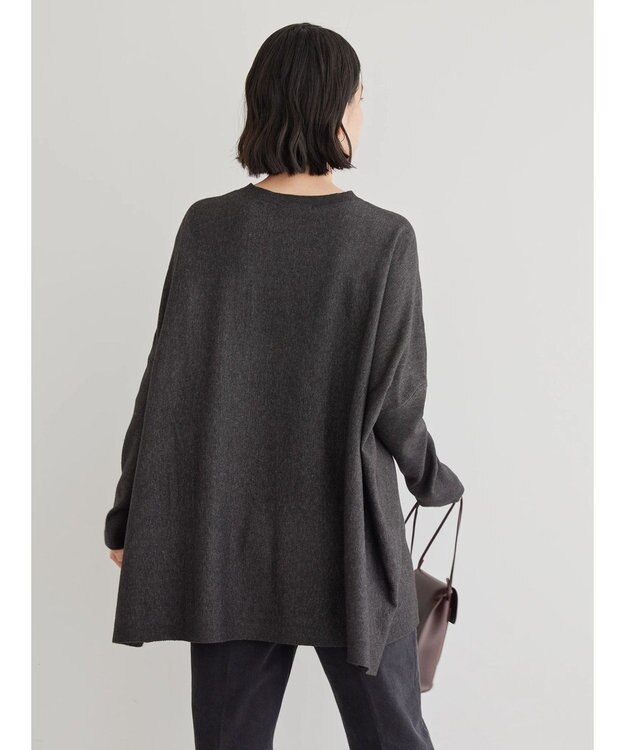 AMERICAN HOLIC バイパチポンチョライクＢＩＧニットチュニック Charcoal Gray