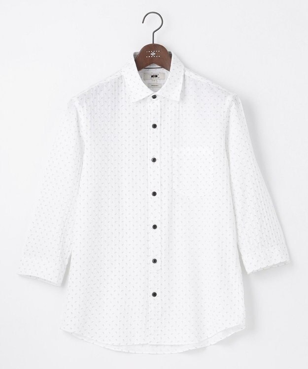 JOSEPH ABBOUD 【UVカット】オーガニックコットンプリッセ 七分袖シャツ ライトグレー系5