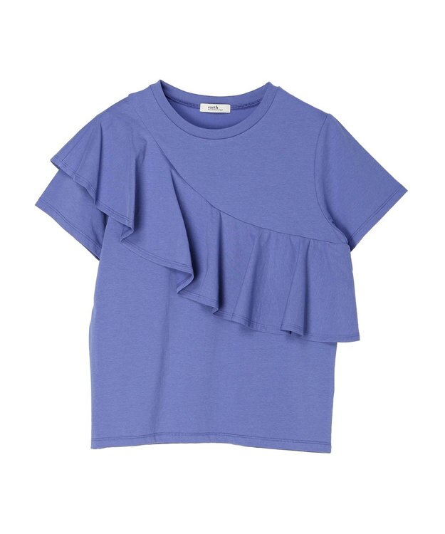 earth music&ecology フロントフリルプルオーバー Blue