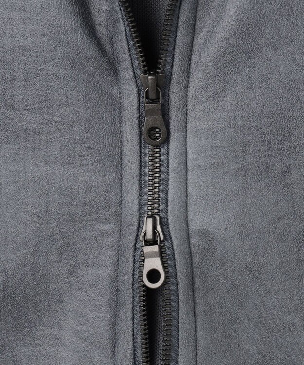 JOSEPH HOMME 新素材【ストレッチ/光沢感】レザーライクジャージーコンビ　フーディー ライトグレー系