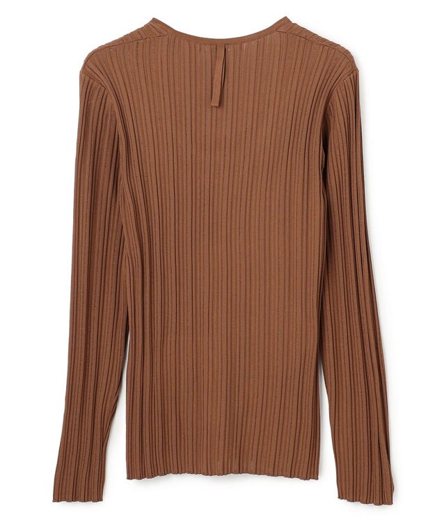 BEIGE， LABRADO / ランダムリブ Uネックニット Brown
