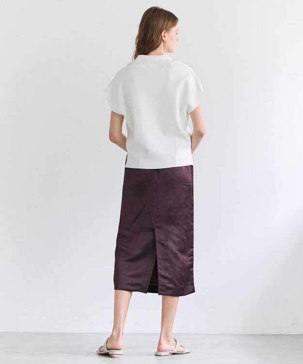 BEIGE， CASSITER / リネンブレンド サテンスカート Bordeaux