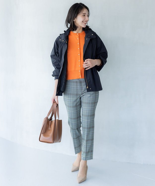 組曲 【洗える・6色展開】Elenaベーシックニット カーディガン オレンジ系