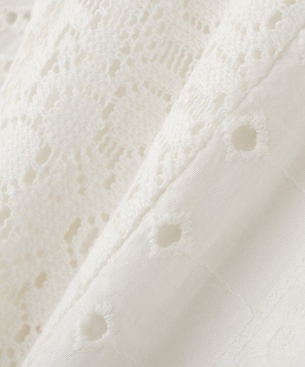 earth music&ecology 【セットアップ対応】【WEB・一部店舗限定】パッチワークレースパンツ Off White