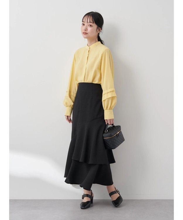 earth music&ecology ボリュームタック袖ブラウス Yellow