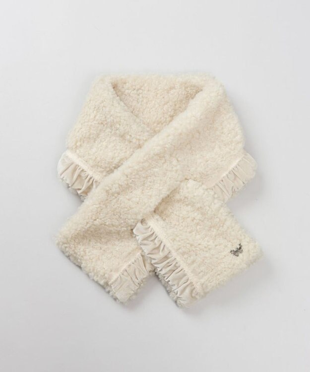 AURORA 【 ANNA SUI（アナ スイ）】エコファー差込みマフラー(WASH) オフホワイト