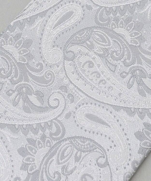 GOTAIRIKU 【WEAR BLACK】フォーマル用_ペイズリー ネクタイ シルバー系8