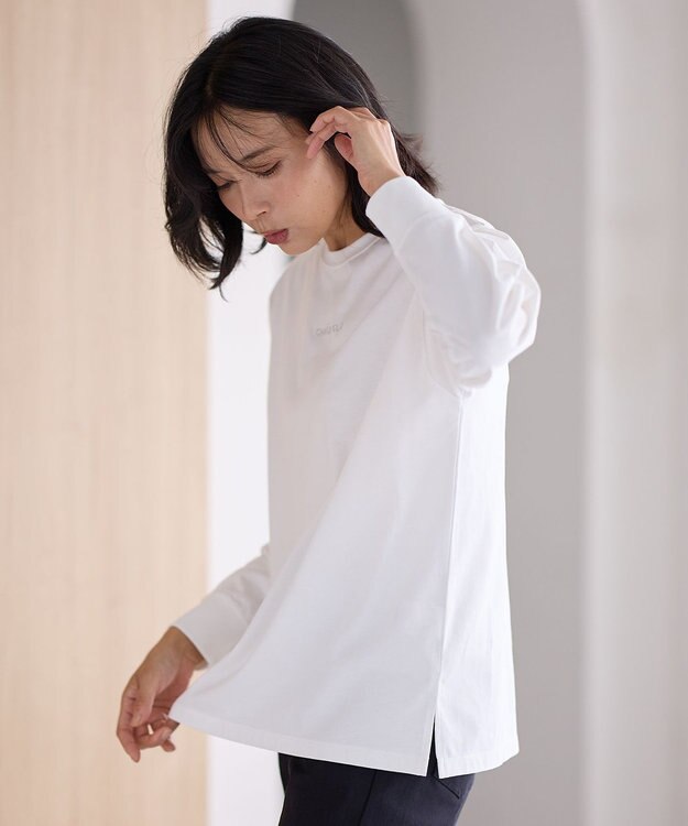 ANY L 【洗濯機可】チビロゴロングスリーブＴシャツ オフ