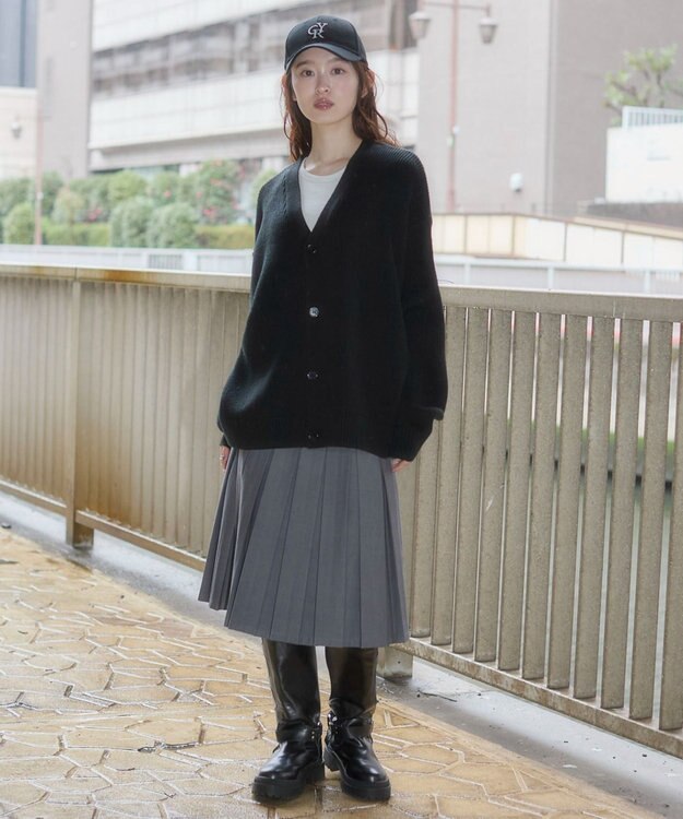 WEGO 【ユニセックス着用ITEM/MLサイズ展開】クロップドカーディガン ブラック