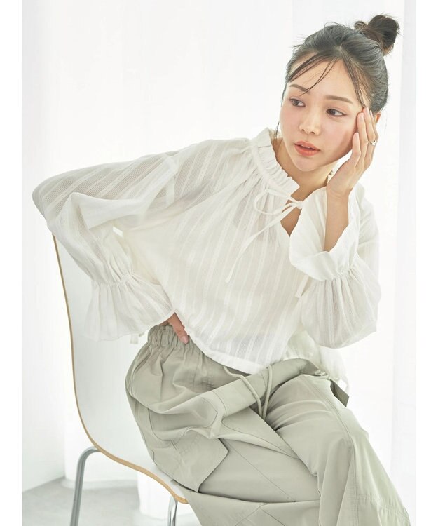 earth music&ecology ＳＥＴ２点ドビーショートブラウス＋キャミワンピース Beige