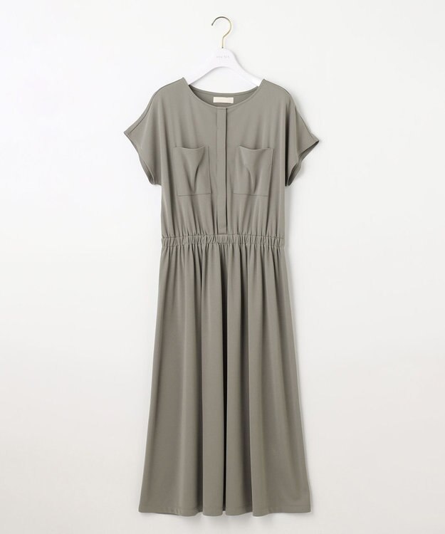 ANY SIS 【洗える】イージーケア ワンピース ライトカーキ