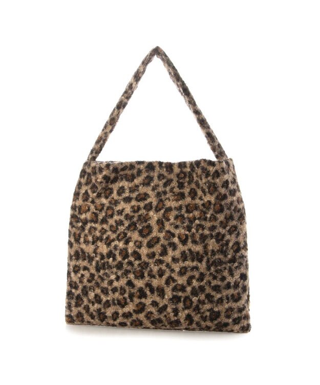 UNBILLION カシュカシュ cachecache / レオパードループツイードワンショルダートート ブラウン