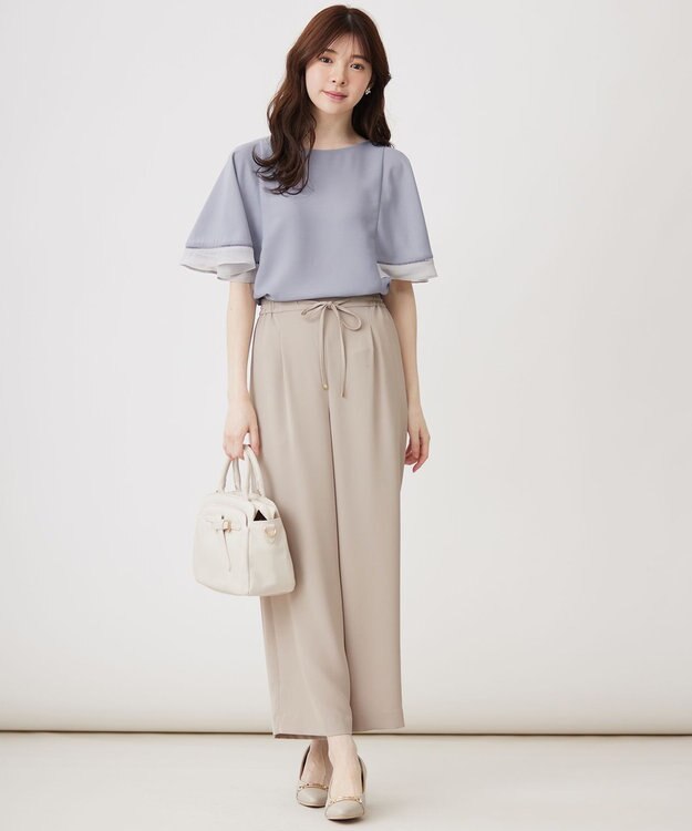 ANY SIS S 【洗える】フレアスリーブ ブラウス ライトブルー