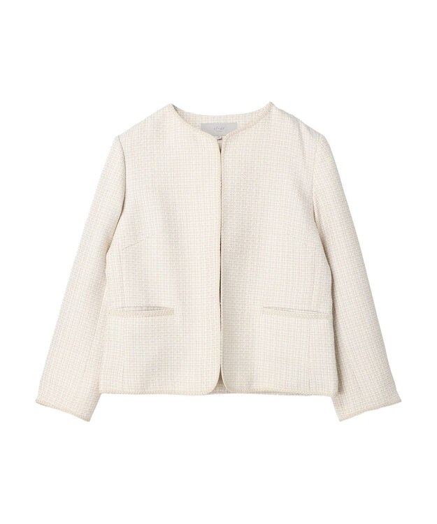 Green Parks ｅｆ－ｄｅ　ツィード風ノーカラージャケット Beige