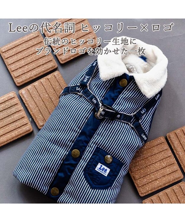 PET PARADISE Lee アウターハーネス 《ヒッコリー》 小型犬 ネイビー×ホワイト