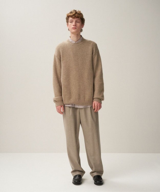 ATON MERINO COLLEGE FLANNEL | ワイドパンツ - UNISEX BEIGE