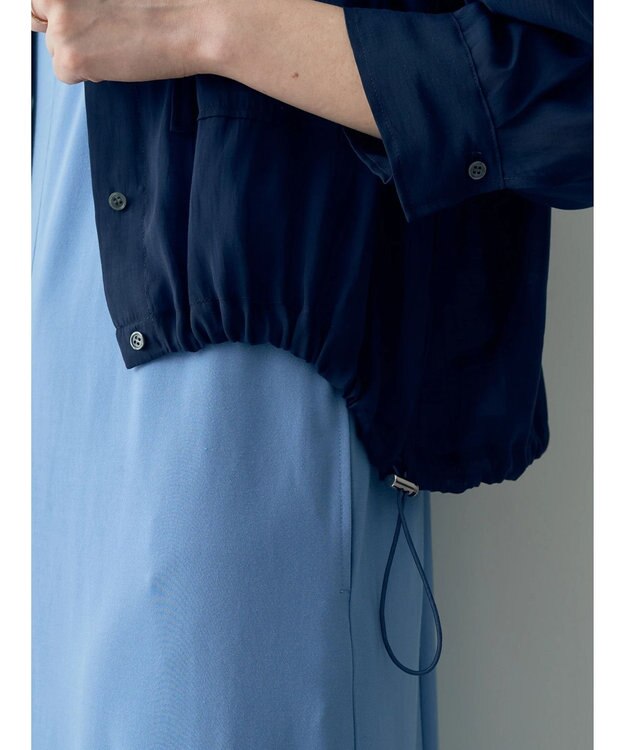 YECCA VECCA 【2点SET】シアーシャツ×Aラインキャミワンピース Navy