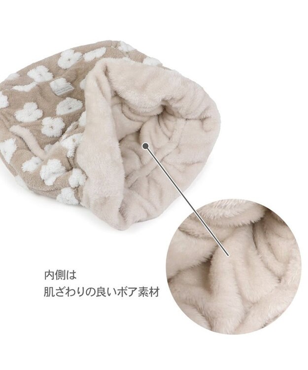 PET PARADISE ペットパラダイス 遠赤外線 ボア 犬たんぽ 《お花柄》M ベージュ