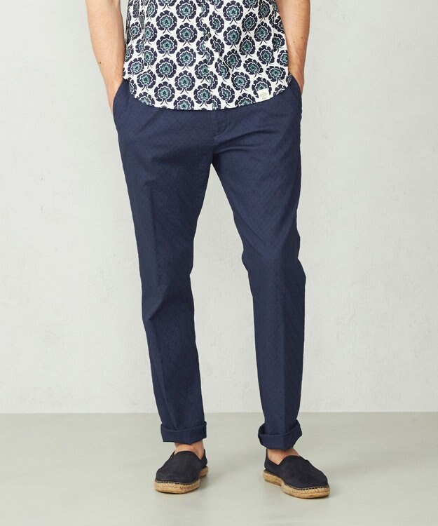 JOSEPH ABBOUD MOUNTAIN 【SPACE／UNISEX】ダイヤジャガードストレッチ パンツ ネイビー系