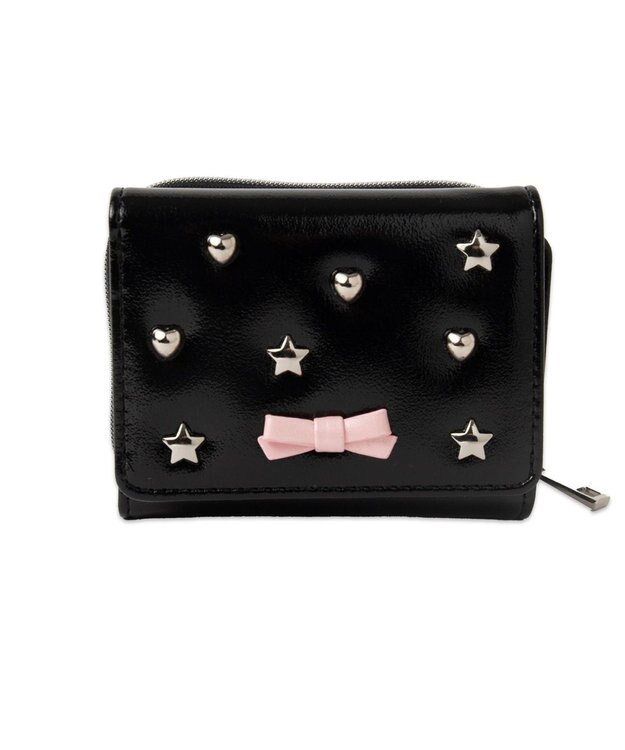WEGO スタッズリボンウォレット ブラック