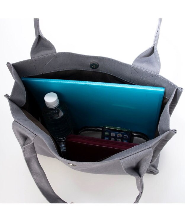 UNBILLION カシュカシュ cachecache / フロッキーポーチ付きキャンバストート GY