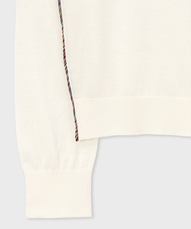 Paul Smith ドレープウール ストライプ タートルネック ニット オフホワイト