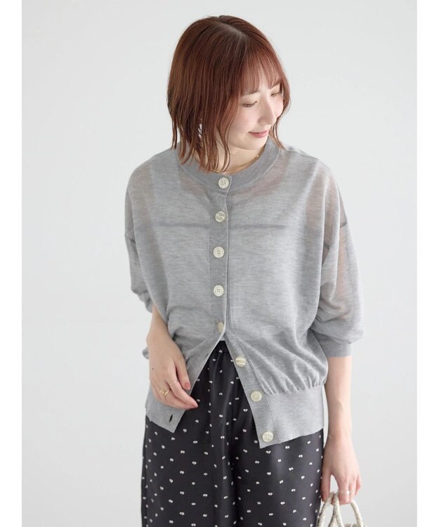 Te chichi 14G前後2WAYクルーカーディガン グレー