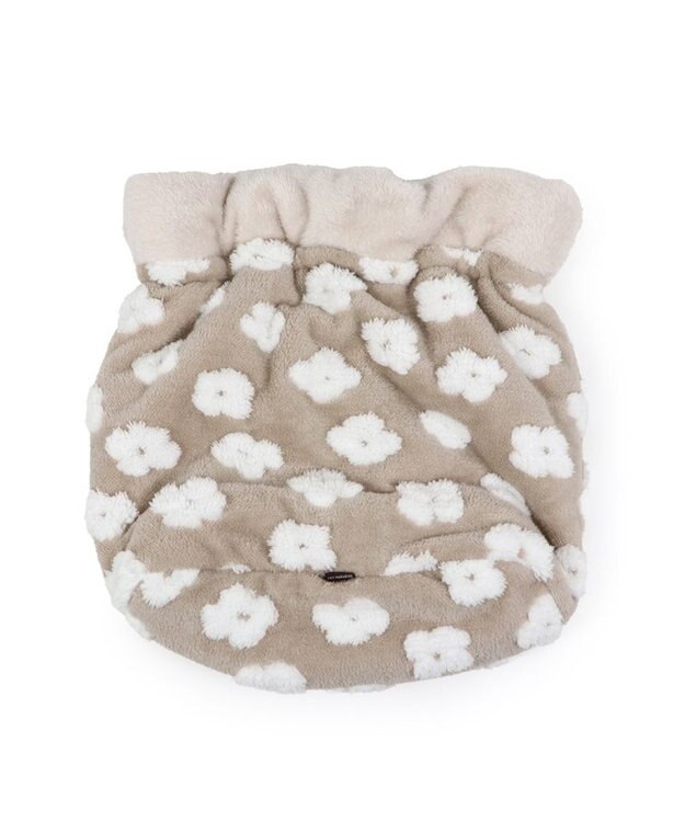 PET PARADISE ペットパラダイス 遠赤外線 ボア 犬たんぽ 《お花柄》M ベージュ