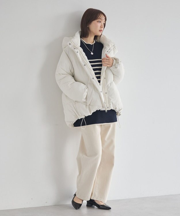 earth music&ecology 2WAYパファーブルゾン Ivory