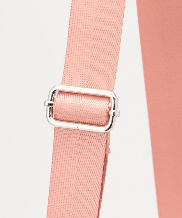 Y'SACCS 撥水ナイロンテープデザインスクエアショルダーバッグ ピンクベージュ