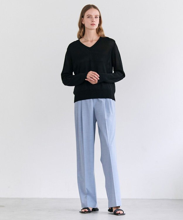 BEIGE， APOPHY / ステッチディテールイージータックパンツ Sax