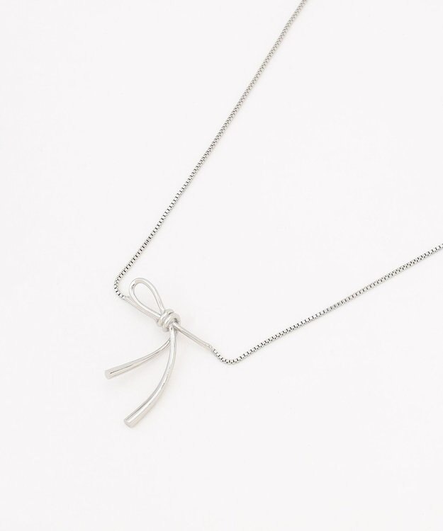 23区 片リボン ネックレス シルバー系