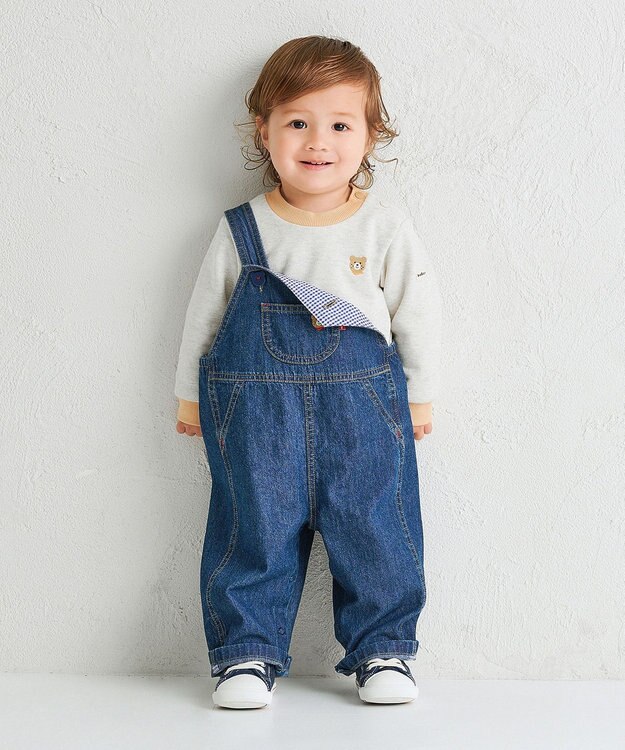 70-110cm】ワンポイント 6オンスデニム オーバーオール / MIKI