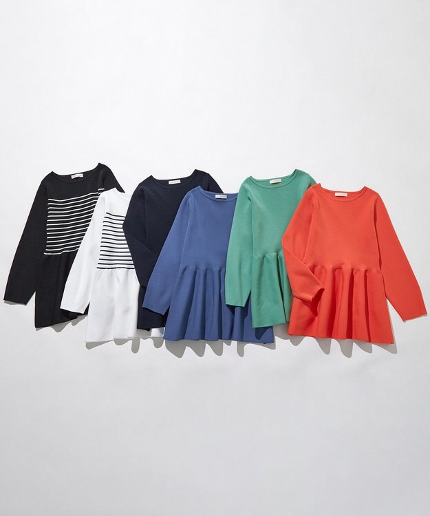 ANY SIS 【洗える】スポンディッシュペプラム ニット オレンジ