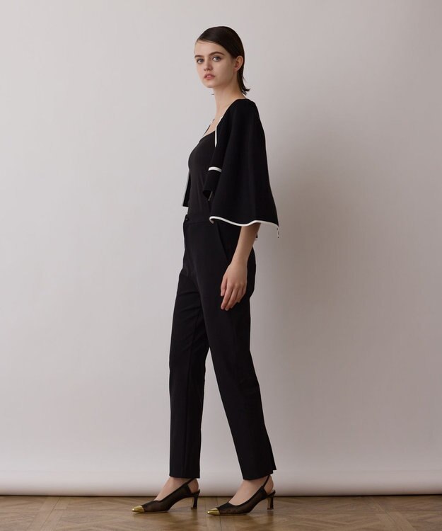 GRACE CONTINENTAL ストレッチテーパードパンツ ブラック