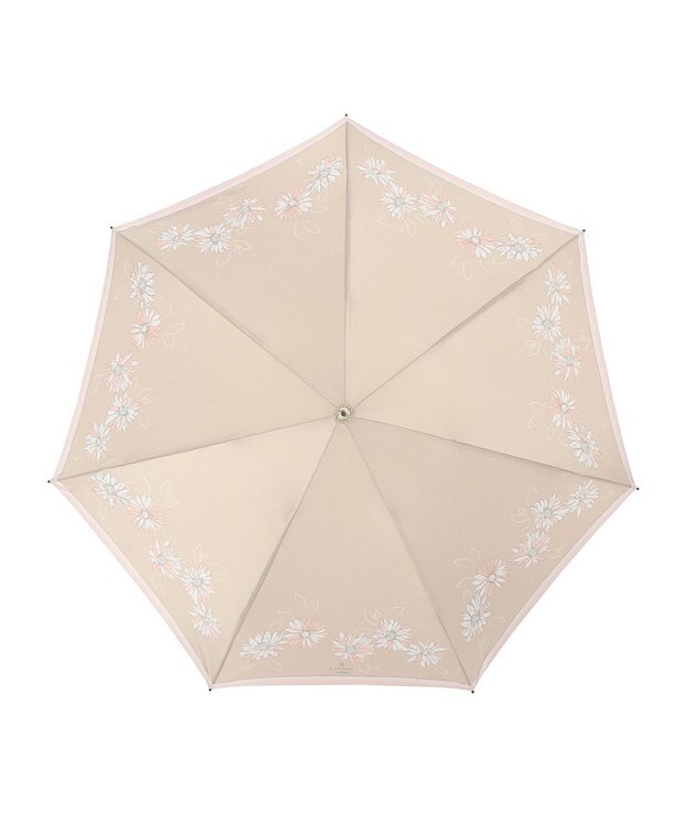 MOONBAT 【雨傘】ランバン　オン　ブルー (LANVIN en Bleu) 花柄 プリント 折りたたみ傘 ベージュ