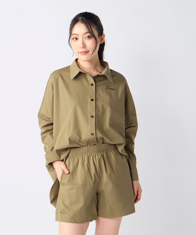 OP／FILA 【Kappa】オーバーサイズシャツ付き 水着4点セット カーキ