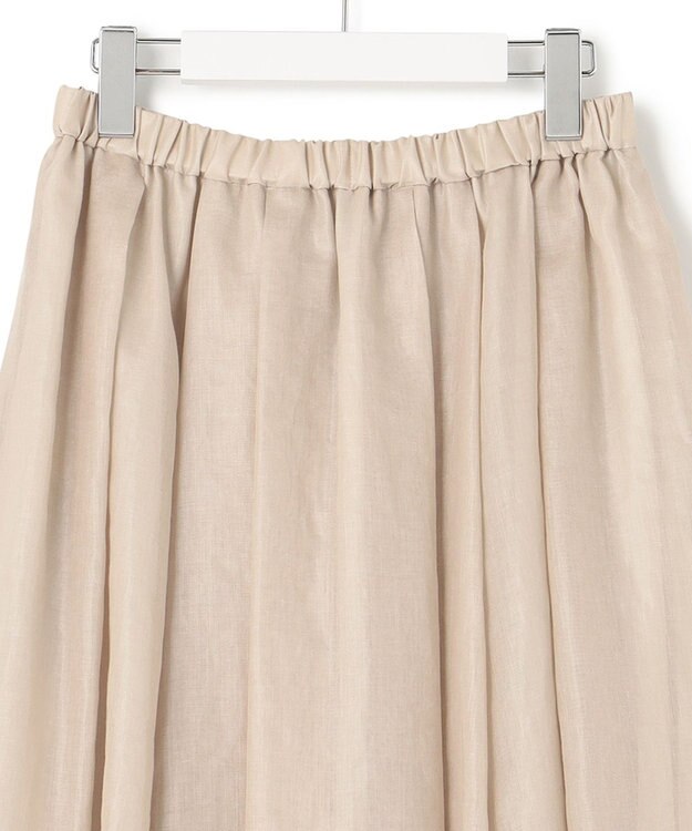 23区 【洗える】グロッシーボイル タック スカート ベージュ系